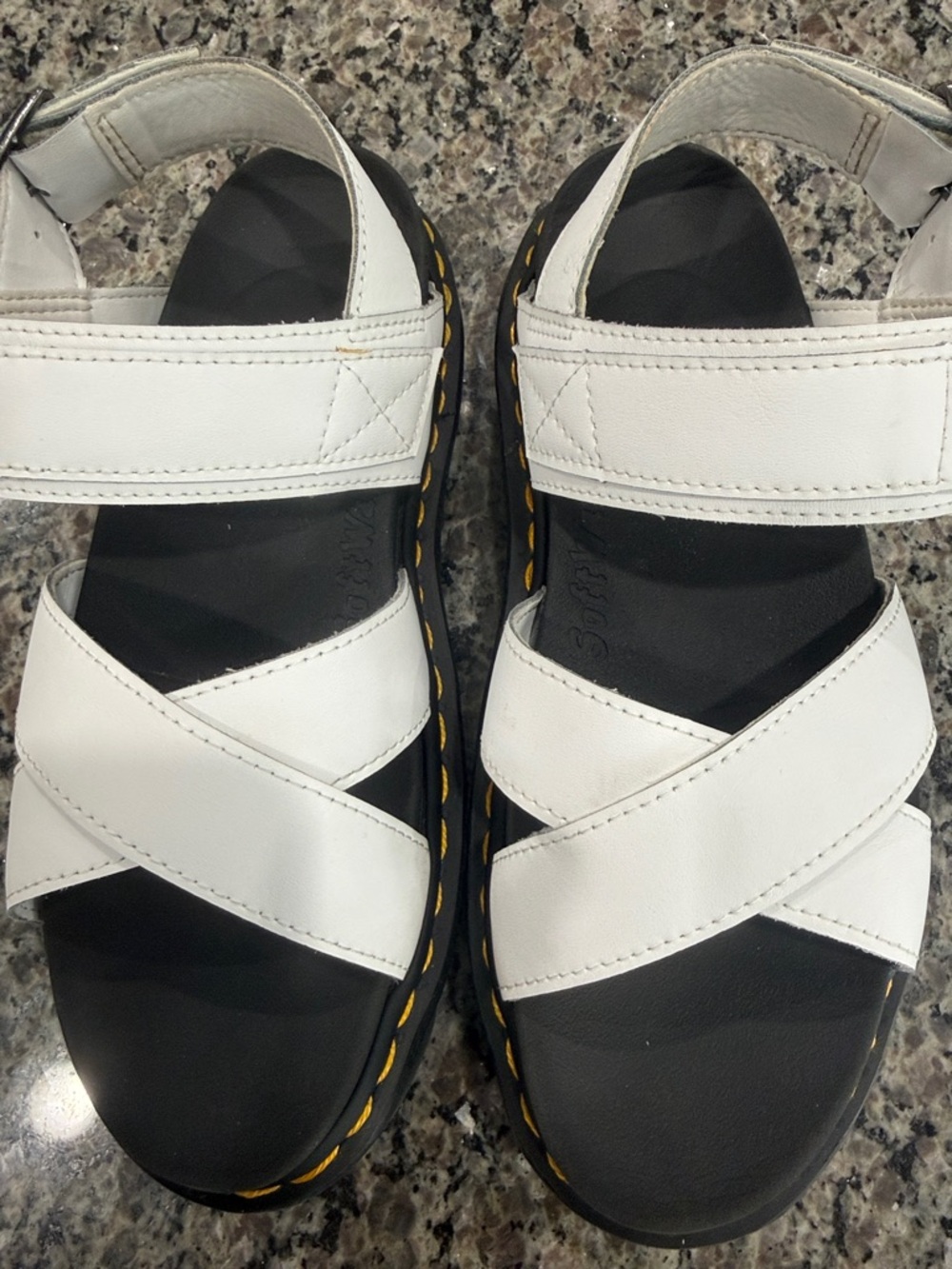 Dr. Martens Black Slide with Embossed Logo Platforms